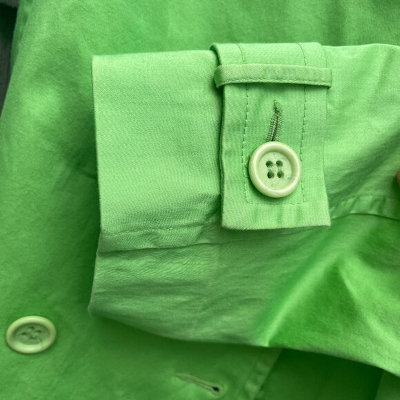 Jessica Trench Coat Jacket Womens Size Large Green Button Spring Dressy - Picture 5 of 6